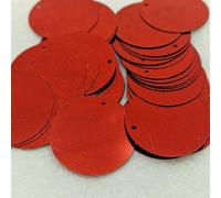MajorCrafts 30mm 40g 150pcs Metallic Large Round PVC Sequins with 1x Hole (Red)