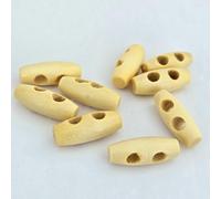 MajorCrafts 30pcs 25mm Light Brown 2 Holes Sewing Oval Toggle Wood Buttons Craft Embellishments