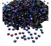 MajorCrafts 4000pcs 2mm ss6 Jelly AB Flat Back Round 14 Facets Resin Rhinestones Arts and Crafts Embellishment Gems (Dark Purple AB C82)