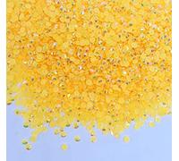 MajorCrafts 4000pcs 2mm ss6 Jelly AB Flat Back Round 14 Facets Resin Rhinestones Arts and Crafts Embellishment Gems (Royal Yellow C63)