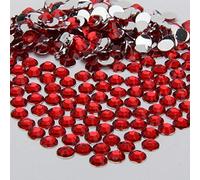 MajorCrafts 4000pcs 2mm ss6 Small Flat Back Round Resin Rhinestone Gems Craft Embellishments (Light Red Siam C20)