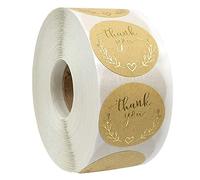 MajorCrafts 500 Labels per roll 1" 2.5cm 'Thank You' Printed Round Sticker Labels L01 (Brown & Gold - V008)