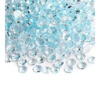 MajorCrafts 500pcs 6.5mm ss30 Clear Flat Back Round Resin Rhinestone Gems (Light Blue Glittered)