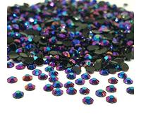 MajorCrafts 500pcs 6.5mm ss30 Jelly AB Flat Back Round 14 Facets Resin Rhinestones Arts and Crafts Embellishment Gems (Dark Purple C82)