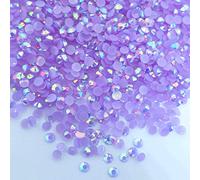 MajorCrafts 500pcs 6.5mm ss30 Jelly AB Flat Back Round 14 Facets Resin Rhinestones Arts and Crafts Embellishment Gems (Lilac Purple AB C66)