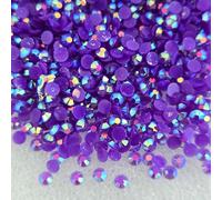 MajorCrafts 500pcs 6.5mm ss30 Jelly AB Flat Back Round 14 Facets Resin Rhinestones Arts and Crafts Embellishment Gems (Royal Purple AB C65)