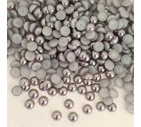MajorCrafts 500pcs 6mm Flat Back Half Round Resin Pearls Craft Embellishments (Dark Grey C19)