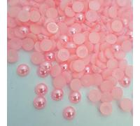 MajorCrafts 500pcs 6mm Flat Back Half Round Resin Pearls Craft Embellishments (Light Pink C28)