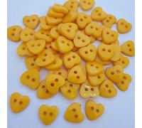 MajorCrafts 60pcs 13mm Heart Shaped 2 Holes Resin Sewing Buttons - Needlework Craft Embellishments (Mustard Yellow)