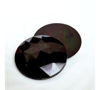MajorCrafts® 8pcs 40mm Star Facets Flat Back Large Round Acrylic Rhinestones Craft Gems (Jet Black)