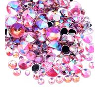 MajorCrafts Flat Back Pointed Top Acrylic Rhinestones: Rivoli Style Craft Gems (Light Pink AB A08, 6mm - 400pcs)