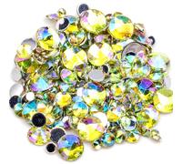MajorCrafts Flat Back Pointed Top Acrylic Rhinestones: Rivoli Style Craft Gems (Yellow AB A12, 4mm - 800pcs)