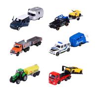 Majorette 212053154 License Trailer, Die-Cast Vehicle, Includes Collection Box, Rubber Tyres, Freewheel, 6 Assortments, multicoloured