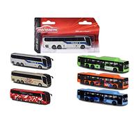 Majorette 212053159SDN - Man City Bus - Metal City Bus with Free Run, 13 cm, from 3 Years, Available in 6 Different Models and Colours, Random Selection
