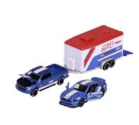 Majorette 8502003001 - Racing Deluxe Trailer - Ford F-150 Raptor + MUSTANG Gt