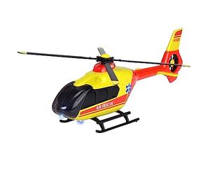 Majorette - Airbus H135 Rescue Helicopter (Red/Yellow, 25.5 cm) - Large Toy Helicopter with Metal Hull, Rotating Propeller, Light & Sound, for Children from 3 Years