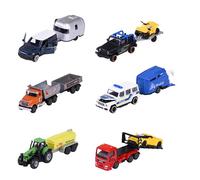Majorette Auto City Trailer (1 Model Car) - Metal Toy Car with Trailer, Freewheel & Moving Parts, Random Selection of 6 Cars for Children from 3 Years, Each 7.5-13 cm