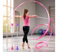 Majorette Baton, Majorette Twirling Baton, Gymnastics Twirling Batons Stainless Steel Dance Stick, Dance Stick with Non Slip Plastic End Caps，3PC
