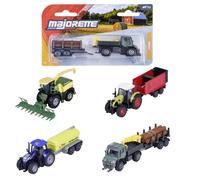 Majorette Car Farm Trailer (1 Model Car) - Metal Farm Toy with Trailer, Freewheel & Moving Parts, Random Selection of 4 Toy Cars for Children from 3 Years, 9-13 cm