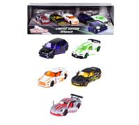 Majorette Car Set Limited Edition 10 - Gift Set with 5 Model Cars (Renault, Porsche, Nissan, Bugatti, Chevrolet), Metal Cars with Freewheel, Each 7.5 cm, for Children from 3 Years