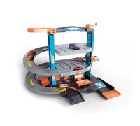 Majorette - City Flex Garage + 5 Vehicles - 3 Levels - Petrol Pump, Mechanical Workshop, Lift, Car Garage, Heliport - For Ages 3+ - Made in France