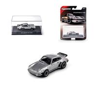 Majorette Collection 1975 Porsche 930 Turbo, Metallic Grey Metal Car, 1:64 Scale, Rubber Wheels, Transparent Headlights, Display with Screw, Special Collector, 14 Years (8505001003)