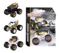 Majorette Gold Rockerz Monster Trucks - 1 of 3 Random Toy Cars, Metal and Plastic Monster Truck with Steering Function, Freewheel and Suspension for Children Aged 3+