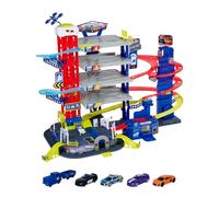 Majorette Super Chase Centre 5 Level Car Parking Garage with Chase for Children from 5 Years Includes Toy Cars, Train, Elevator, Light & Sound