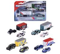 Majorette Trailer Ride Wild Racing 1:64 with 2 Metal Cars. Set of 3 Pieces with Free Wheel. Official License. Random Shipping Between 4 Models from 3 Years (8502003001)