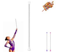 Majorette Twirling Baton, Batons For Twirling, Stainless Steel Gymnastics Twirling Baton, Dance Stick with Non Slip Plastic End Caps for Performance Dance Training School Sports (1pc-WH)