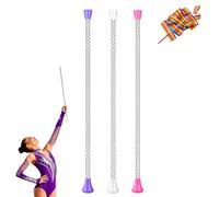 Majorette Twirling Baton, Batons For Twirling, Stainless Steel Gymnastics Twirling Baton, Dance Stick with Non Slip Plastic End Caps for Performance Dance Training School Sports (3pc)