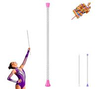 Majorette Twirling Baton, Batons For Twirling, Stainless Steel Gymnastics Twirling Baton, Dance Stick with Non Slip Plastic End Caps for Performance Dance Training School Sports (1pc-PK)