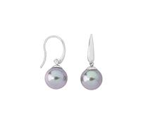Majorica - Sterling Silver Lyra Pearl Dangle Earrings - Rhodium Silver, 10mm Grey Pearl, Hook Closure