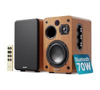 MAJORITY Bluetooth Active Bookshelf Speakers | Powered Stereo Speakers, USB Playback and Charging | HDMI ARC, Optical, Phono, Aux | Turntable Speakers | Extra Bass D70X Active Walnut