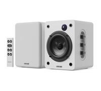 MAJORITY Bookshelf Bluetooth Speakers | Wireless Active Speakers Pair | Hi-Fi, 2.0 sound | Desktop, Monitor & PC | 60W, HD Sound, HDMI ARC, Optical, AUX & USB Playback, Remote Included D50X WHITE