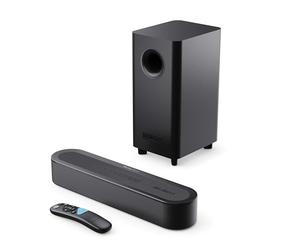MAJORITY Bowfell Axis Atmos Soundbar with Wireless Subwoofer | Dolby Atmos | Bluetooth, 200W Soundbar for TV | HDMI ARC/eARC, Optical, AUX, USB | 4K & Dolby Vision Passthrough, DSP | Wall-Mountable
