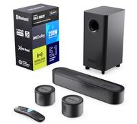 MAJORITY Bowfell Halo 5.1 Soundbar with Wired Subwoofer | Dolby Audio | Bluetooth 5.3, 230W Soundbar | HDMI ARC, Optical, AUX & USB Playback | Surround Sound System for TV with Rear Speakers