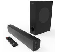 MAJORITY Bowfell Plus | Bluetooth Soundbar with Subwoofer | 100 Watt 2.1 Speaker Sound Bar for TV | Optical, RCA, USB, MP3, AUX Input | Custom EQ