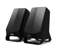 MAJORITY Compact Computer Speakers | Windows and Mac Ready | AUX Connectivity, Headphone Jack | 10 Watt Active Stereo Sound for Music, Gaming, & Movies Speakers for Computer DX10