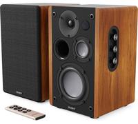 MAJORITY D100 Bluetooth Bookshelf Speakers - Black & Wood, Brown,Black