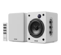 MAJORITY Bookshelf Bluetooth Speakers | Wireless Active Speakers Pair | Hi-Fi, 2.0 sound | Desktop, Monitor & PC | 60W, HD Sound, HDMI ARC, Optical, AUX & USB Playback, Remote Included D50X WHITE