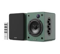 MAJORITY D50X Bookshelf Bluetooth Speakers | Wireless Active Speakers Pair | Hi-Fi, 2.0 sound | Desktop, Monitor & PC | 60W, HD Sound, HDMI ARC, Optical, AUX & USB Playback | Remote Included (Green)