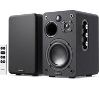 MAJORITY Bluetooth Active Bookshelf Speakers | Powered Stereo Speakers, USB Playback and Charging | HDMI ARC, Optical, Phono, Aux | Turntable Speakers & Extra Bass D70X Active (Black)
