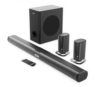Majority Everest 5.1 Dolby Audio Surround Sound System with Sound Bar | Wireless Subwoofer I 300W Powerful Surround Sound | Home Theatre 3D Audi
