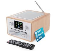 Internet Radio CD Player and DAB+ | Bluetooth, Spotify Connect, Podcasts | FM Radio, Dual Alarm, 90 Presets | Custom EQ Settings | Full Colour LED Display & Remote Control | MAJORITY Homerton (Oak)