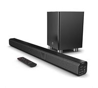 Majority K2 Black 150W Soundbar System with Wireless Sub (ARC HDMI, Bluetooth, AUX, Optical) Clear