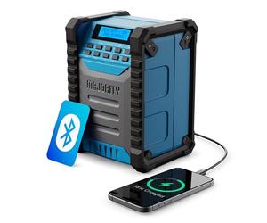 MAJORITY Landbeach Portable DAB Radio with Bluetooth | 28 Hour USB-C Rechargeable Battery & Power Bank | DAB+/FM Site Work Radio, 80 Presets | IP54 Dust & Water Resistant | Powerful Bass Boost Speaker
