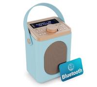 Portable DAB+ Radio with Bluetooth | 15 Hour Battery Playback and Mains Powered | Dual Alarm & Snooze Function| 20+ Presets, LED Display, FM, Headphone Jack | MAJORITY Little Shelford (Duck Egg)