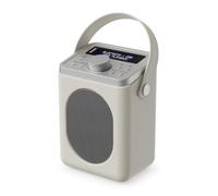 MAJORITY Little Shelford Portable DAB+ Radio with Bluetooth | 15 Hour Battery Playback and Mains Powered | Dual Alarm & Snooze Function | 20+ Presets, FM, Headphone Jack (Cream + Grey)