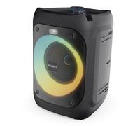 Majority P100 Bluetooth Party Speaker, 50W, Portable, LED Party Lights, Black, Karaoke Microphone Included, Indoor/Outdoor Use, Battery Powered, Single Unit, 3.5mm RCA, USB/SD Card